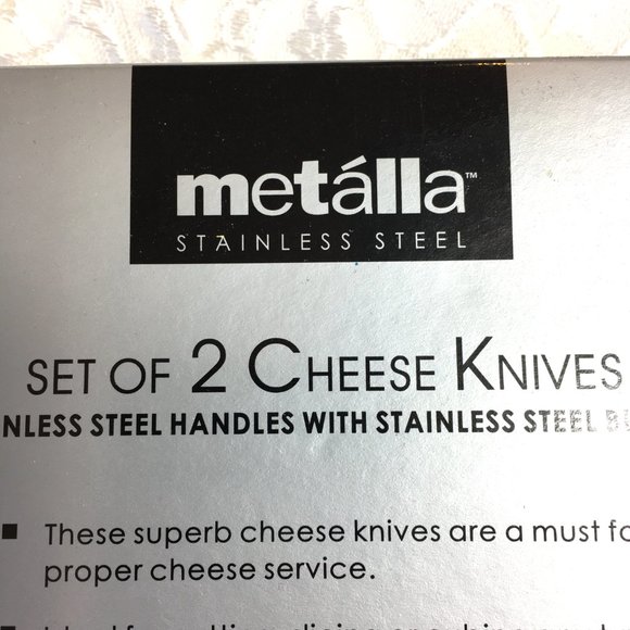 Metalla Set of Two Cheese Knives Stainless Steel by Prodyne NWT - Picture 5 of 9